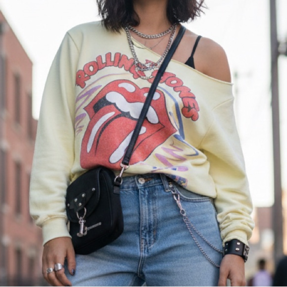 The Rolling Stones Yellow Sweatshirt with Red Logo